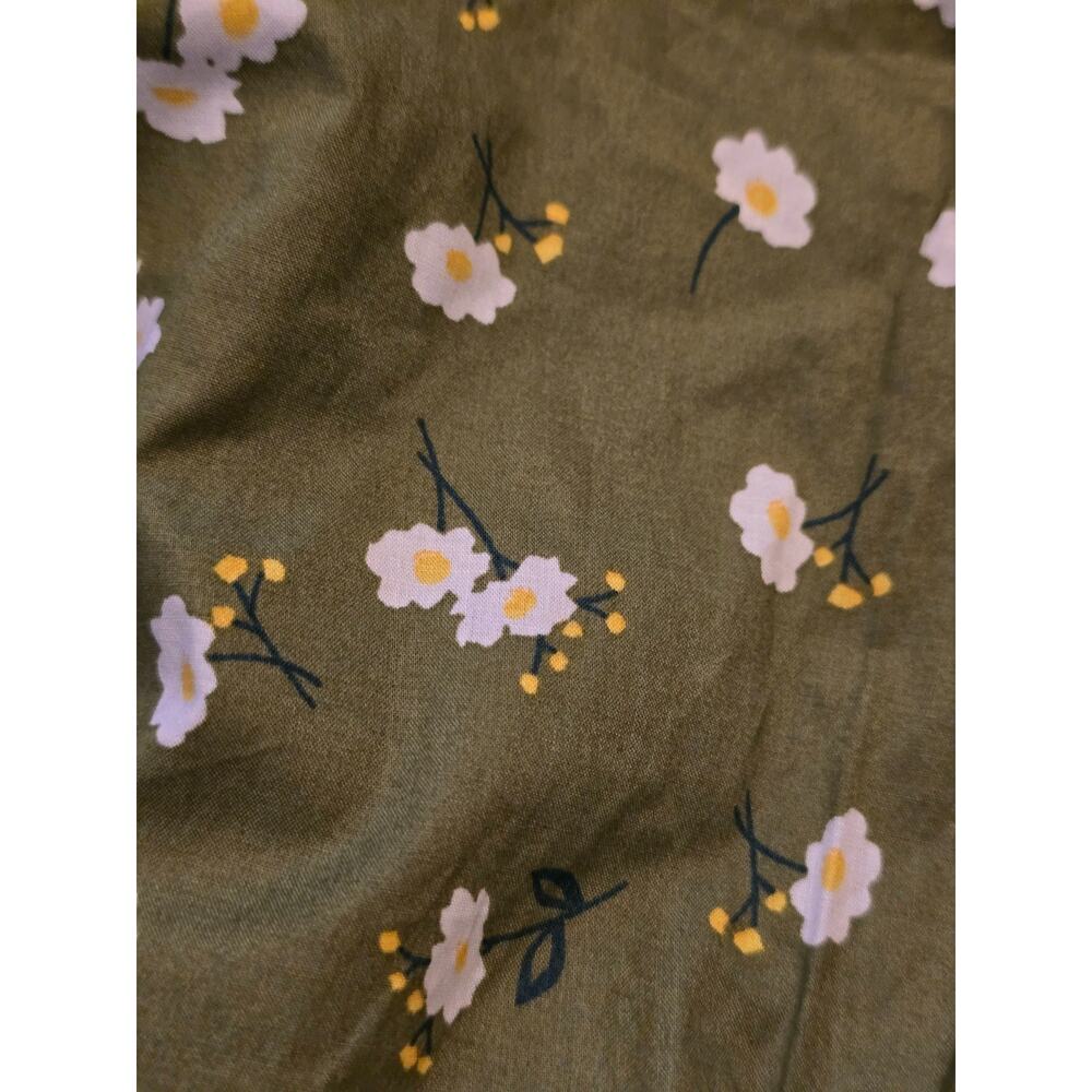 Tulip B Large Olive Green Floral Cotton Fit Flare Midi Dress NWT - Picture 6 of 8